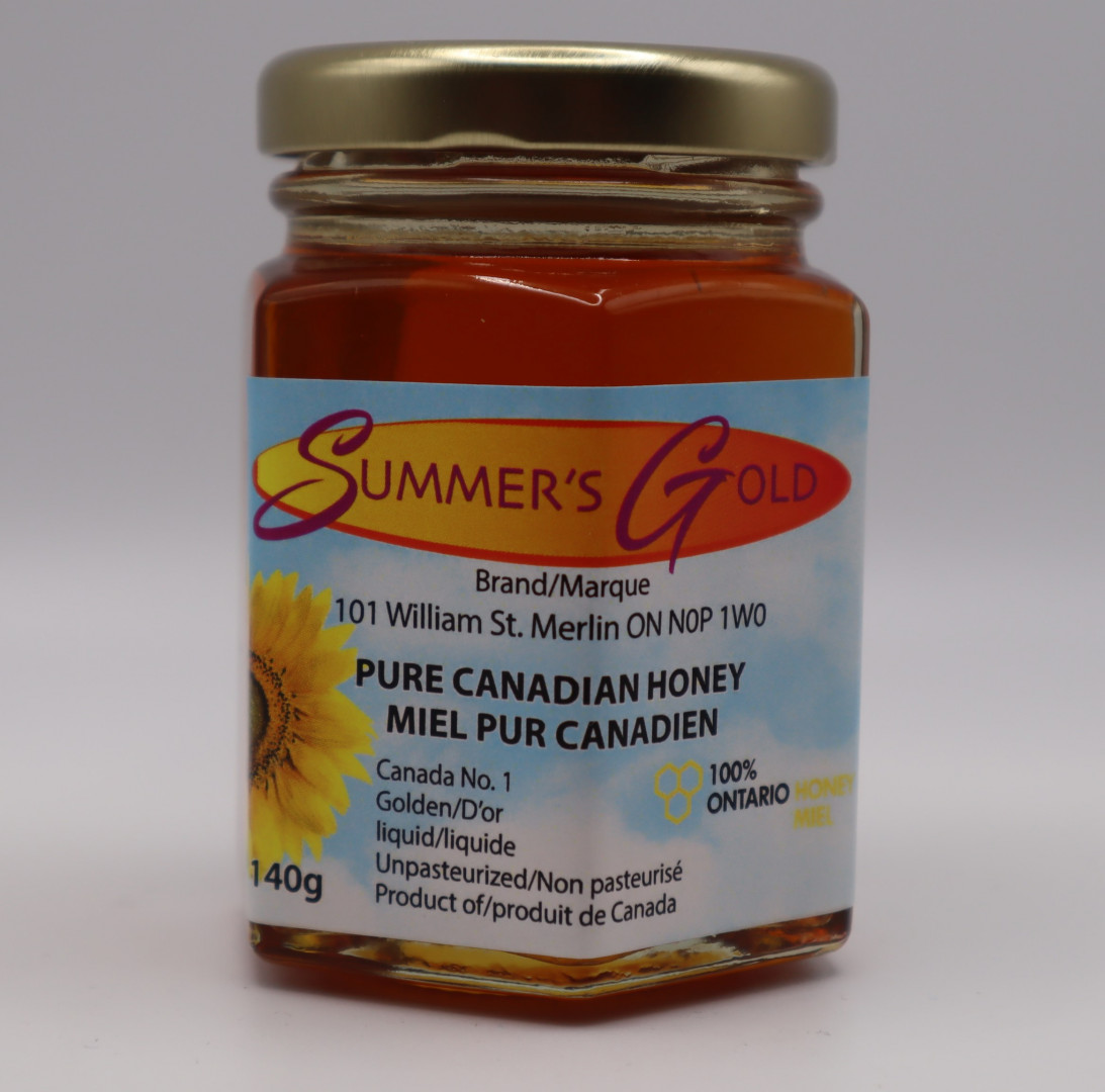 140 g Liquid Unpasteurized Honey Canada No. 1 Golden