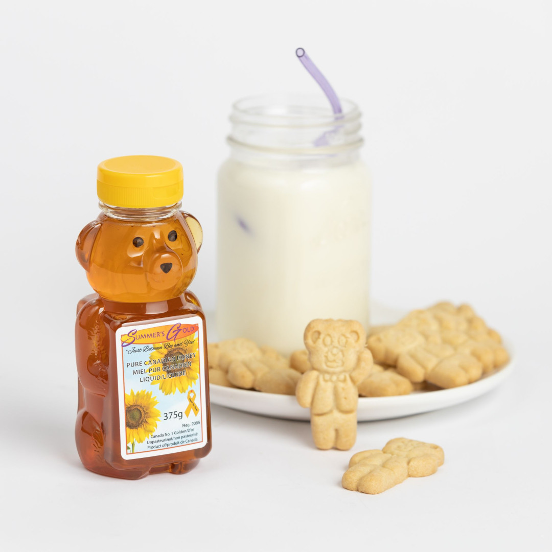 375 g Liquid Unpasteurized Honey Bear Canada No. 1 Golden
